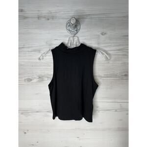 Silver Jeans Co. Tank Womens Large Black Mock‎ Neck Sleeveless Basic Stretch
